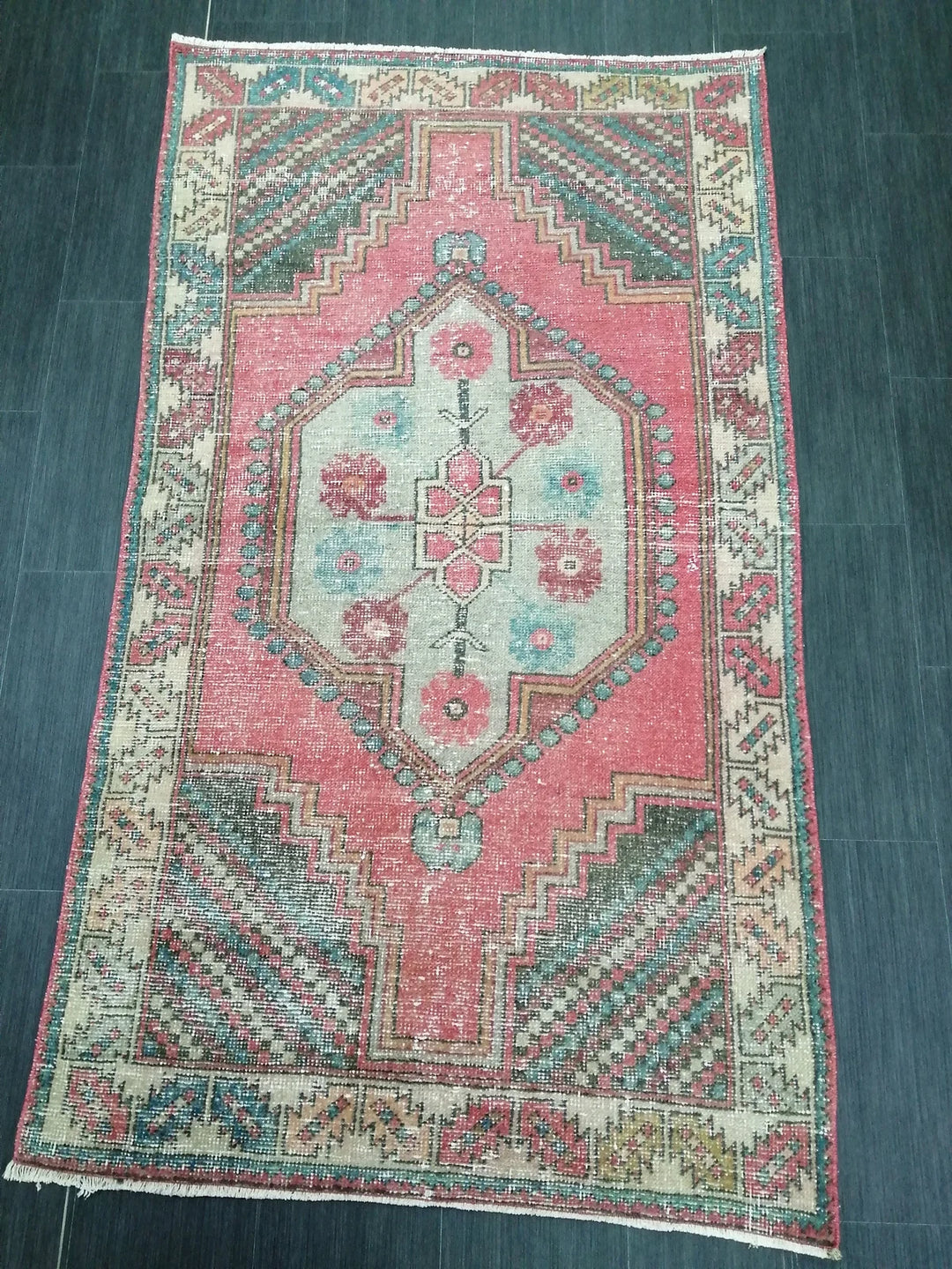 Rust Turkish Runner Rug 3' 7" x 6' 4" Hand-Knotted | No. WR81617