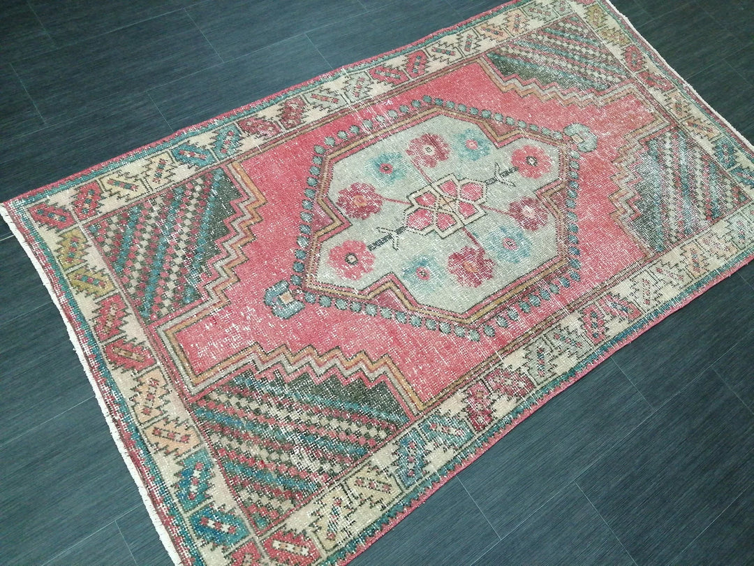 Rust Turkish Runner Rug 3' 7" x 6' 4" Hand-Knotted | No. WR81617