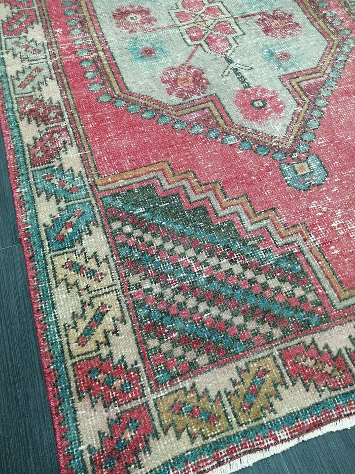 Rust Turkish Runner Rug 3' 7" x 6' 4" Hand-Knotted | No. WR81617