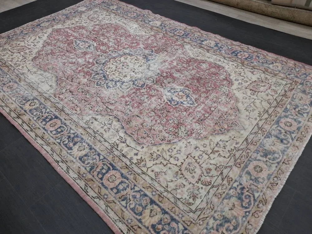 Red Turkish Oushak Rug 6' 7" x 10' 1" Hand-Knotted | No. WR81730
