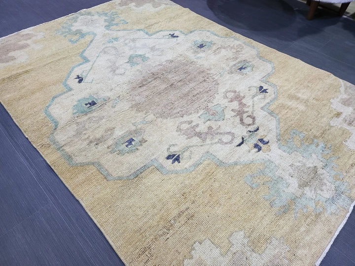 Blue Turkish Runner Rug 3' 11" x 5' 8" Hand-Knotted | No. WR81811
