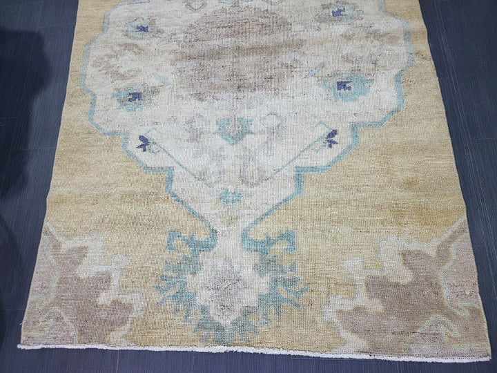 Blue Turkish Runner Rug 3' 11" x 5' 8" Hand-Knotted | No. WR81811