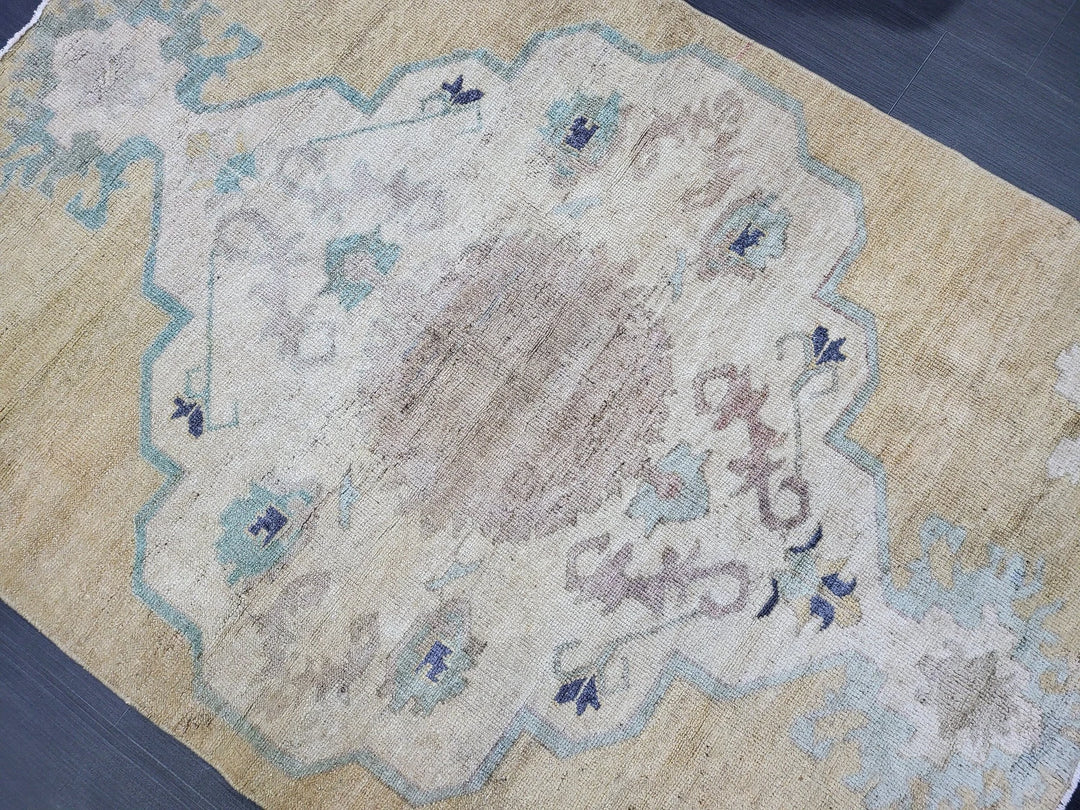 Blue Turkish Runner Rug 3' 11" x 5' 8" Hand-Knotted | No. WR81811