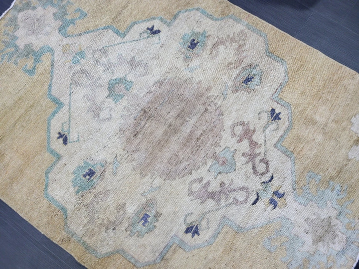 Blue Turkish Runner Rug 3' 11" x 5' 8" Hand-Knotted | No. WR81811