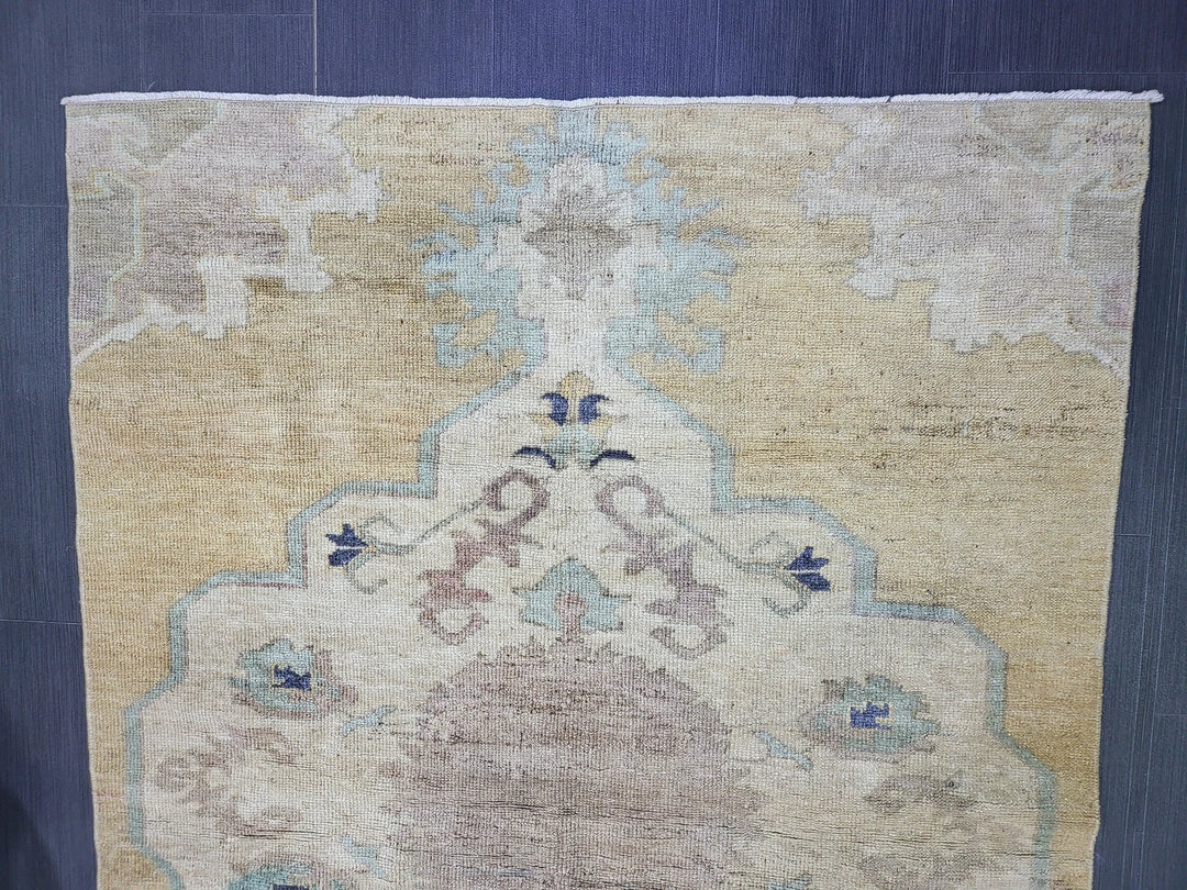 Blue Turkish Runner Rug 3' 11" x 5' 8" Hand-Knotted | No. WR81811