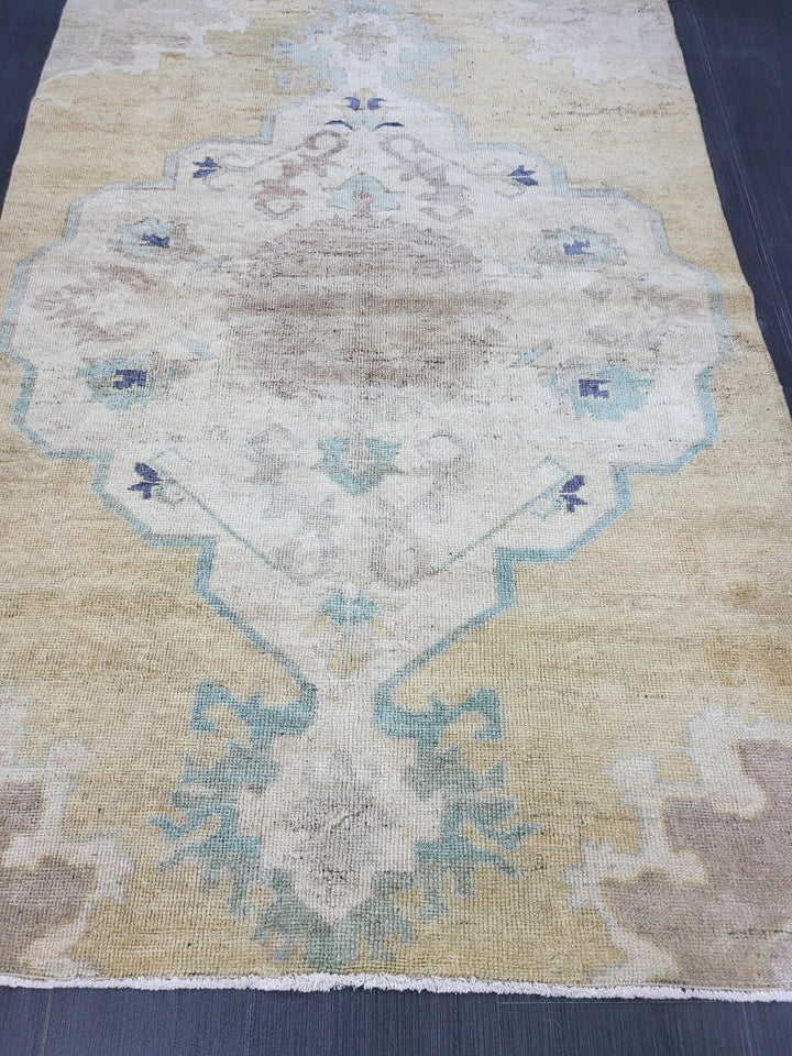 Blue Turkish Runner Rug 3' 11" x 5' 8" Hand-Knotted | No. WR81811