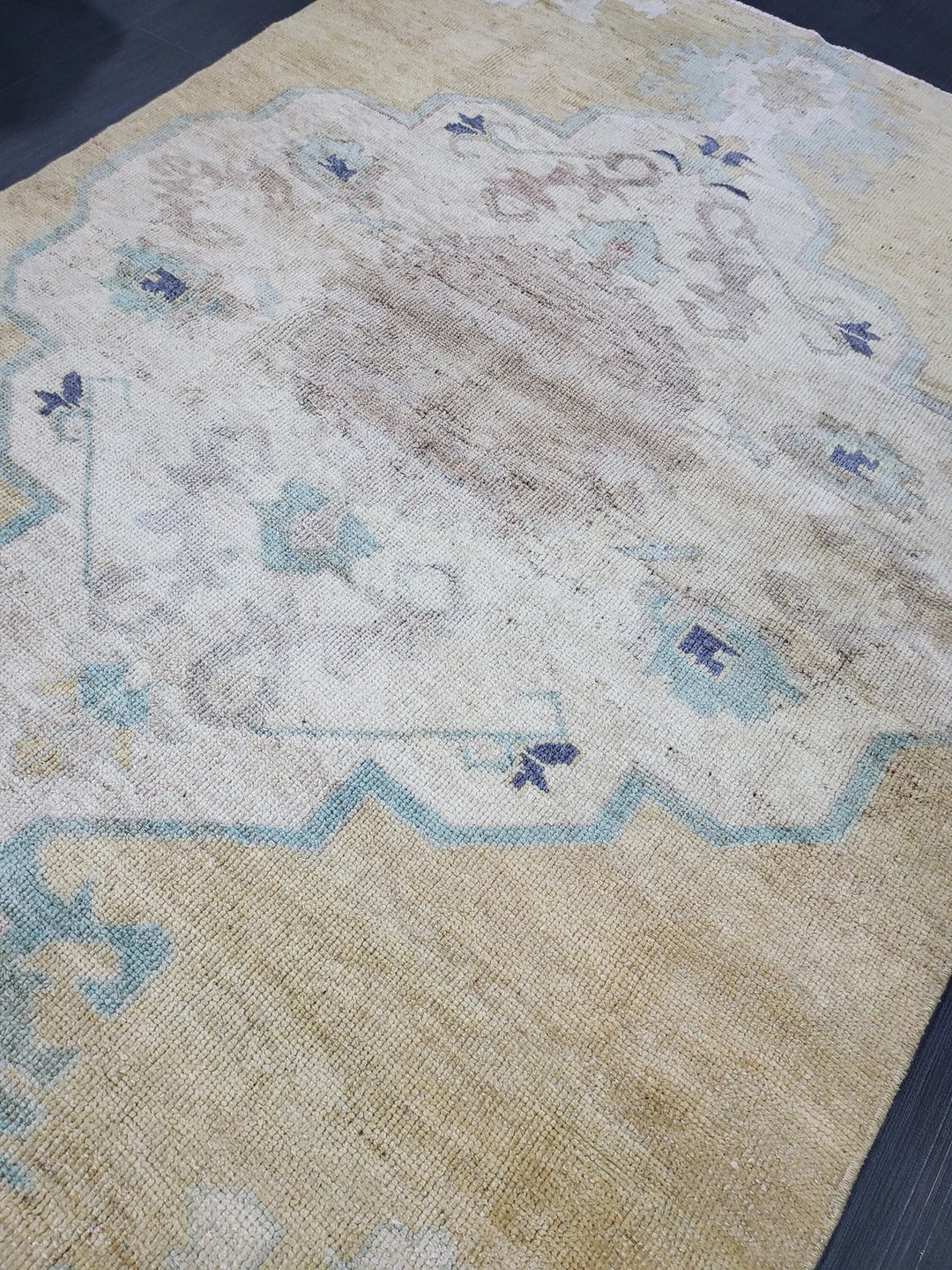 Blue Turkish Runner Rug 3' 11" x 5' 8" Hand-Knotted | No. WR81811