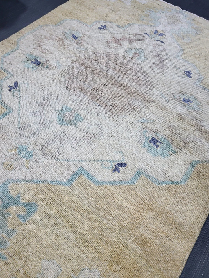 Blue Turkish Runner Rug 3' 11" x 5' 8" Hand-Knotted | No. WR81811