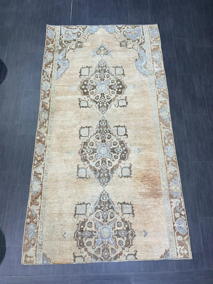 Blue Turkish Vintage Rug 4' 5" x 8' 3" Hand-Knotted | No. WR81820