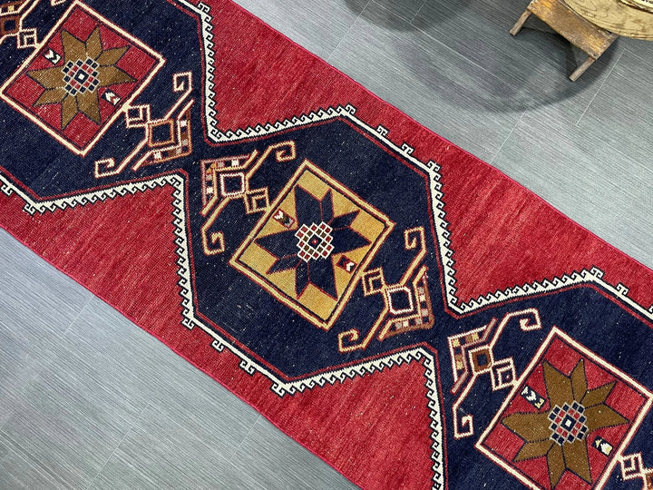 Beige Turkish Runner Rug 2' 8" x 12' 3" Hand-Knotted | No. WR82546