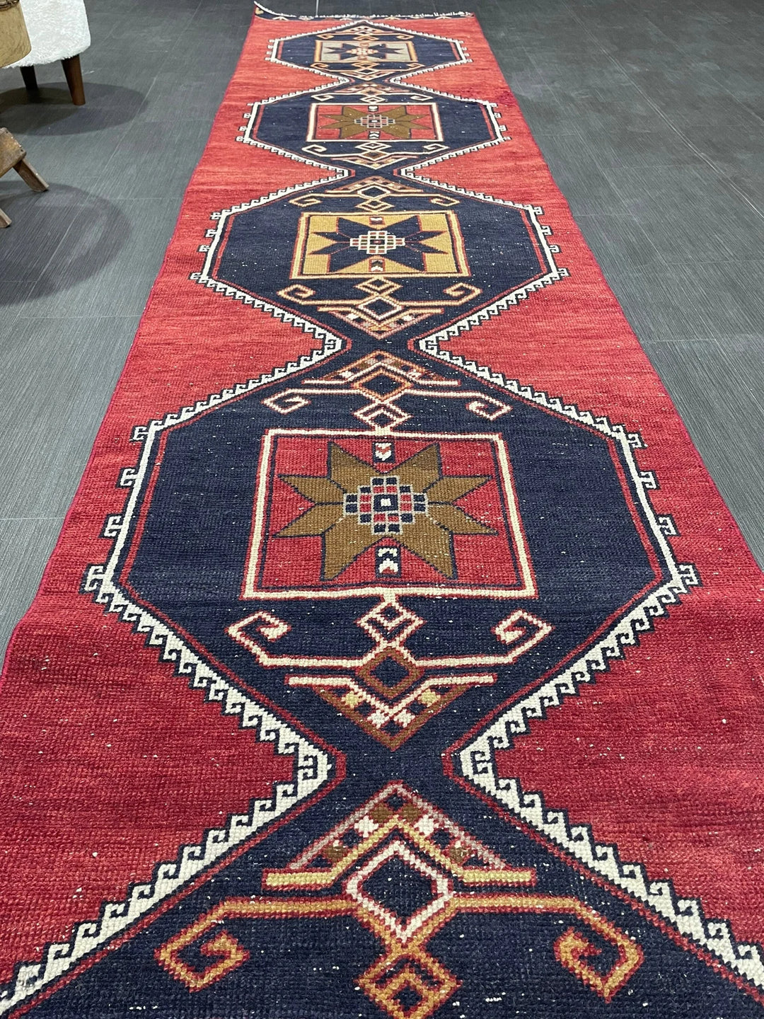 Beige Turkish Runner Rug 2' 8" x 12' 3" Hand-Knotted | No. WR82546