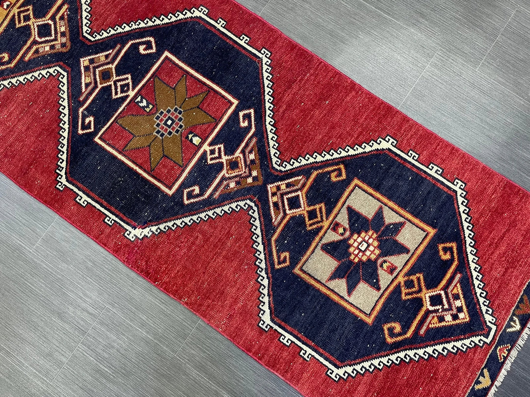 Beige Turkish Runner Rug 2' 8" x 12' 3" Hand-Knotted | No. WR82546