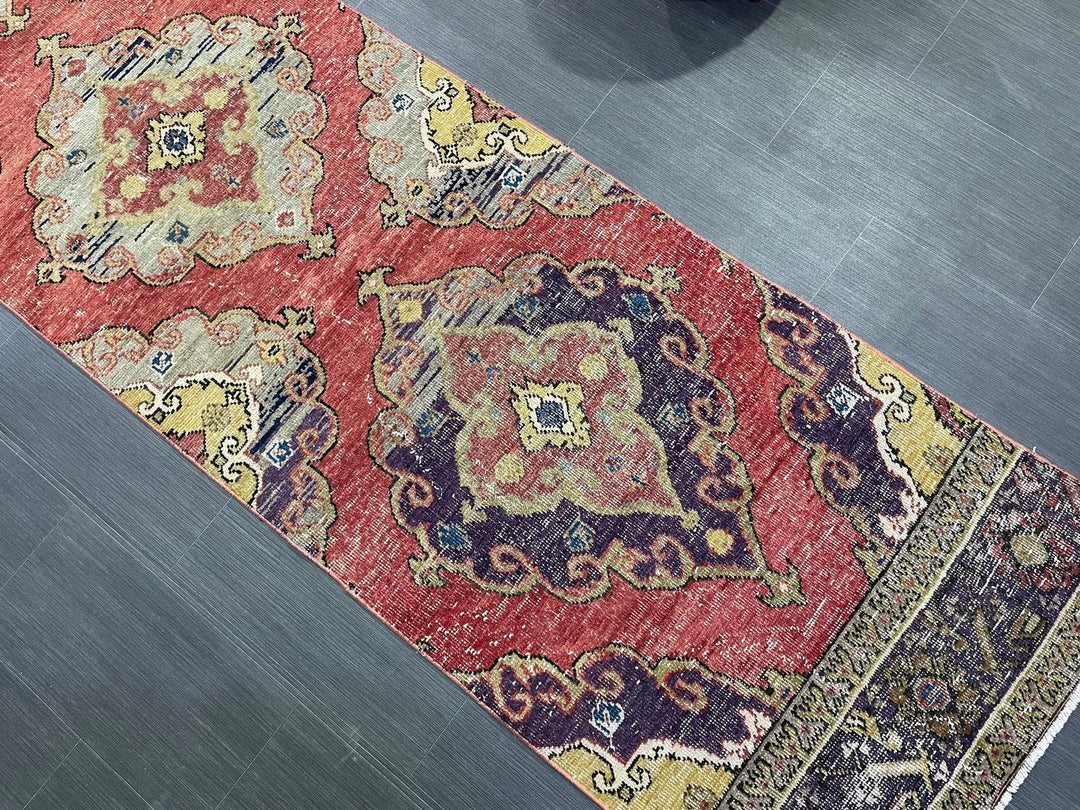 Beige Turkish Runner Rug 2' 8" x 12' 8" Hand-Knotted | No. WR82828
