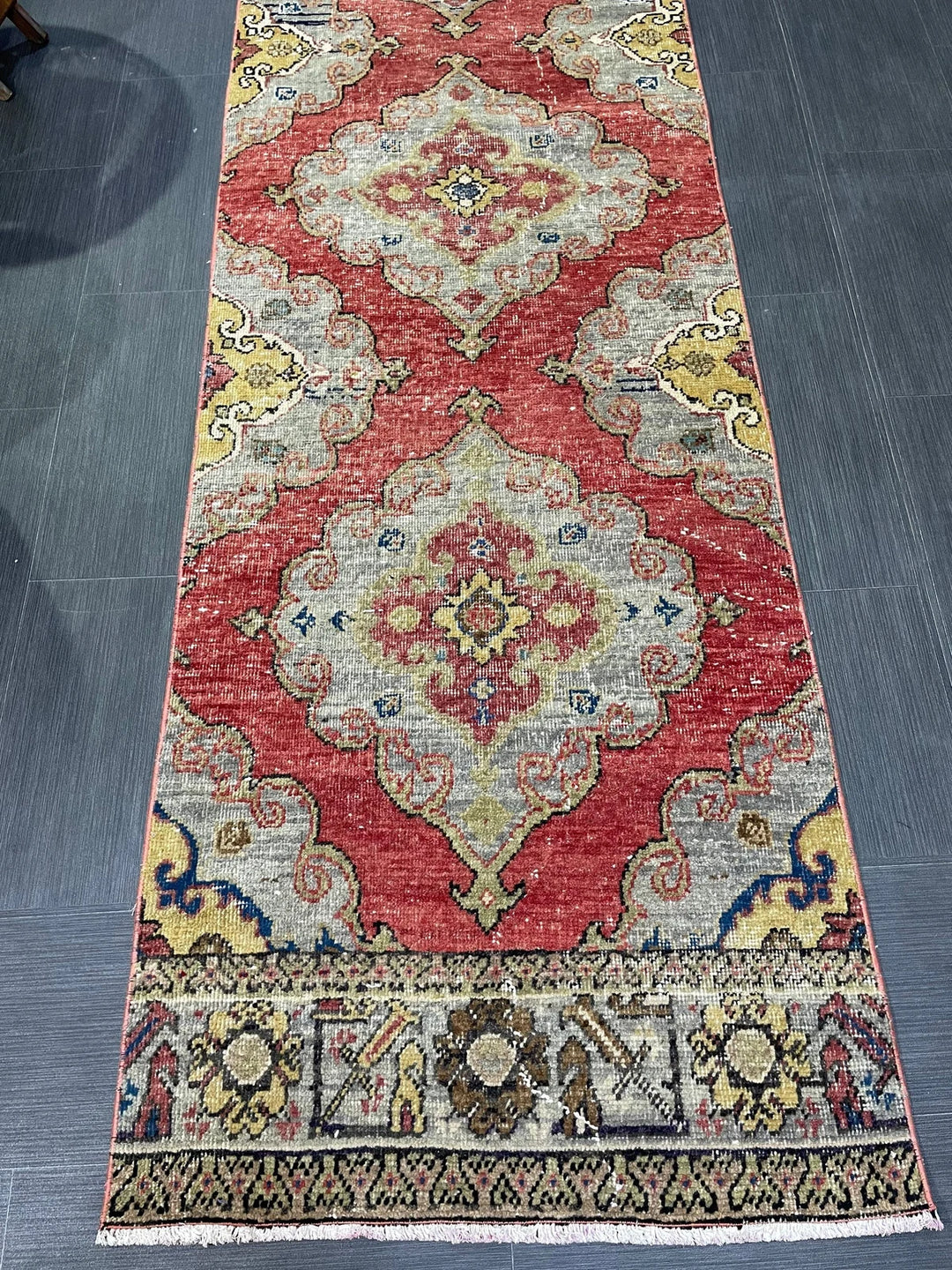 Beige Turkish Runner Rug 2' 8" x 12' 8" Hand-Knotted | No. WR82828