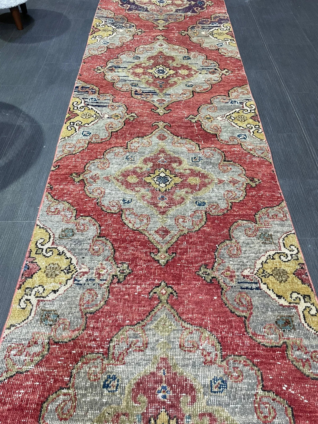 Beige Turkish Runner Rug 2' 8" x 12' 8" Hand-Knotted | No. WR82828