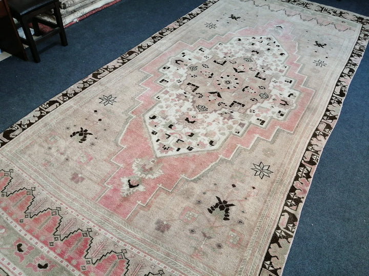 Pink Turkish Runner Rug 5' 2" x 12' Hand-Knotted | No. WR83116