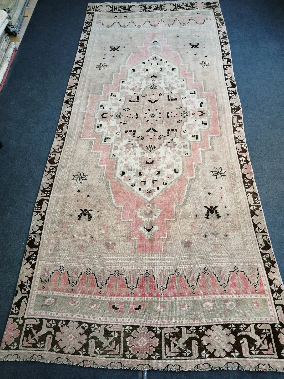 Pink Turkish Runner Rug 5' 2" x 12' Hand-Knotted | No. WR83116