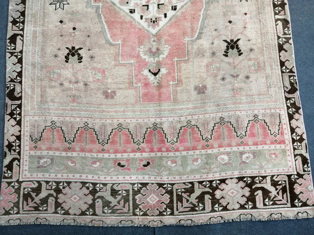 Pink Turkish Runner Rug 5' 2" x 12' Hand-Knotted | No. WR83116