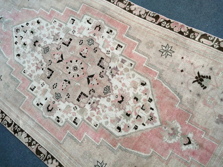 Pink Turkish Runner Rug 5' 2" x 12' Hand-Knotted | No. WR83116