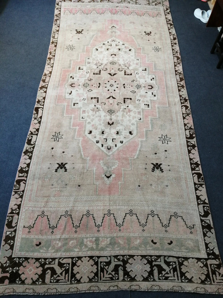 Pink Turkish Runner Rug 5' 2" x 12' Hand-Knotted | No. WR83116