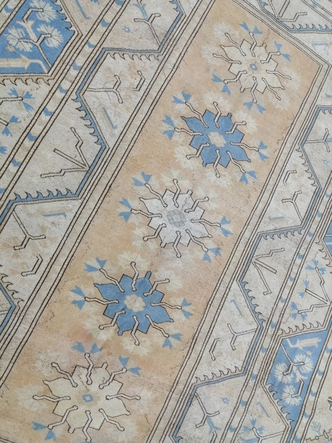 Blue Turkish Runner Rug 8' 8" x 11' 10" Hand-Knotted | No. WR83399