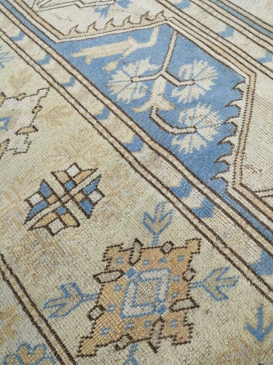 Blue Turkish Runner Rug 8' 8" x 11' 10" Hand-Knotted | No. WR83399