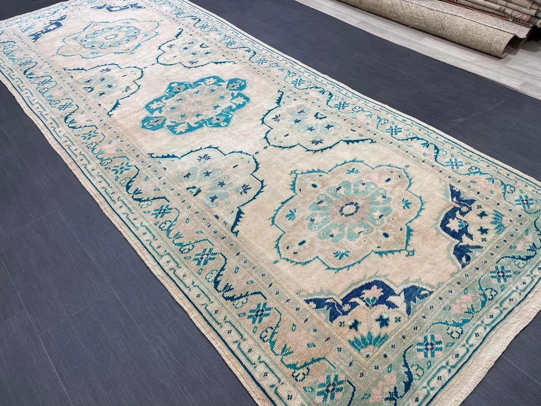 Rust Turkish Runner Rug 4' 8" x 11' 9" Hand-Knotted | No. WR83481