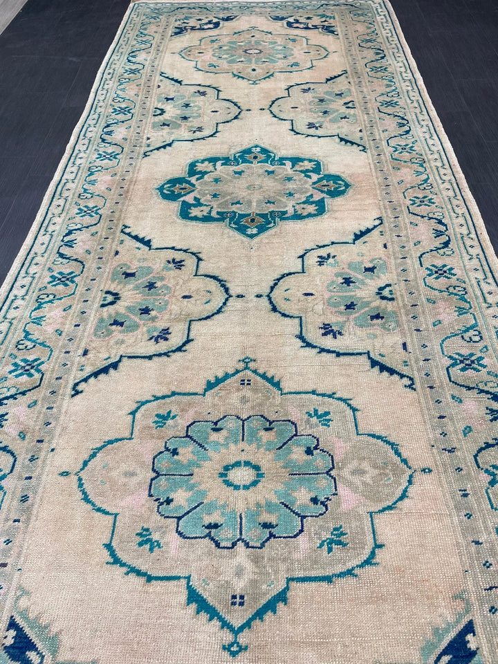 Rust Turkish Runner Rug 4' 8" x 11' 9" Hand-Knotted | No. WR83481