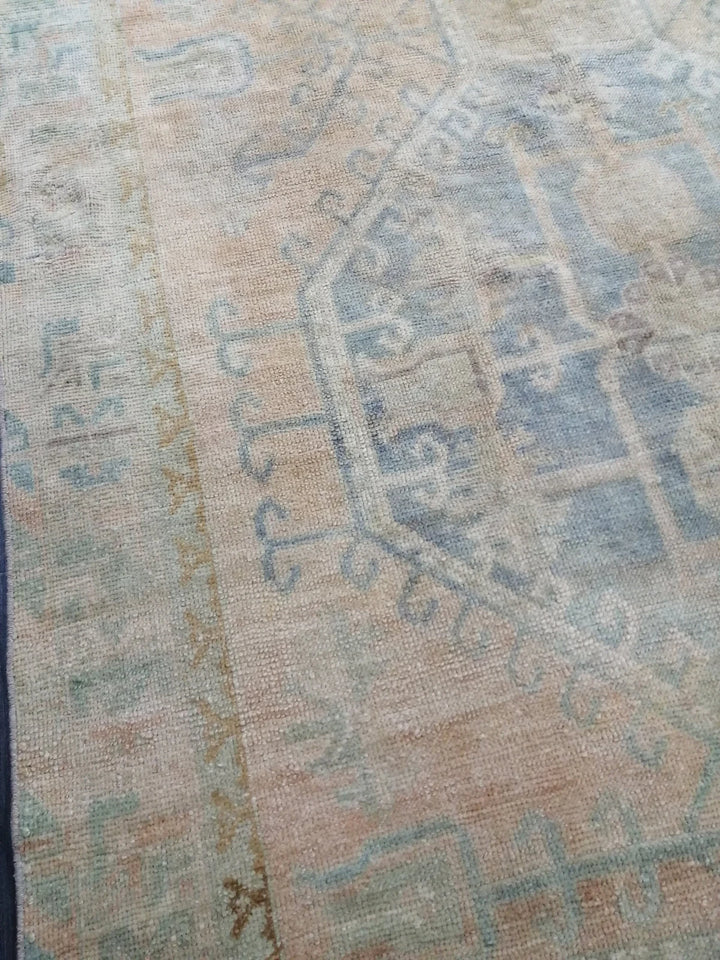 Beige Turkish Runner Rug 4' 4" x 11' 11" Hand-Knotted | No. WR83888