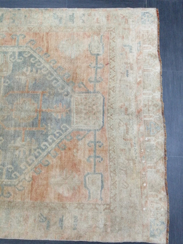 Beige Turkish Runner Rug 4' 4" x 11' 11" Hand-Knotted | No. WR83888