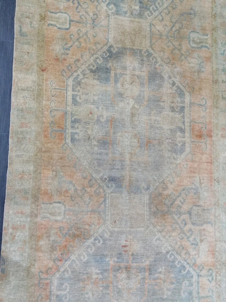 Beige Turkish Runner Rug 4' 4" x 11' 11" Hand-Knotted | No. WR83888