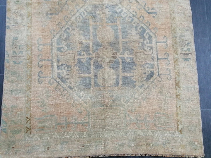 Beige Turkish Runner Rug 4' 4" x 11' 11" Hand-Knotted | No. WR83888