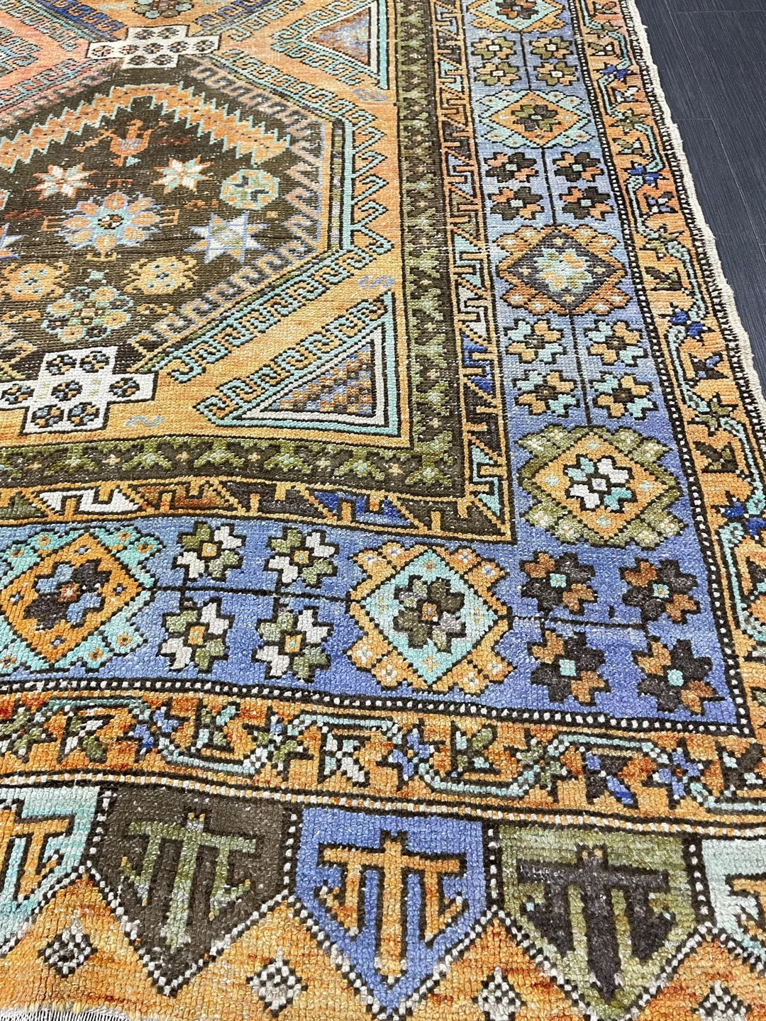 Beige Turkish Runner Rug 4' 5" x 12' 5" Hand-Knotted | No. WR83928