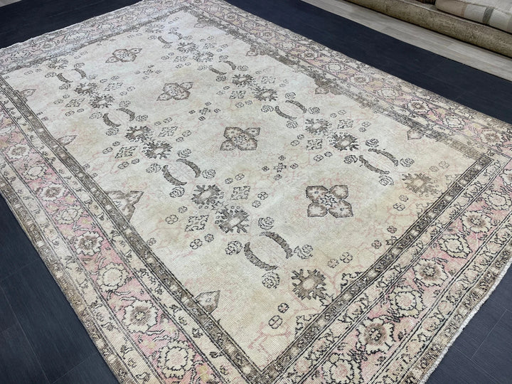 Blue Turkish Vintage Rug 6' 10" x 10' 4" Hand-Knotted | No. WR83956
