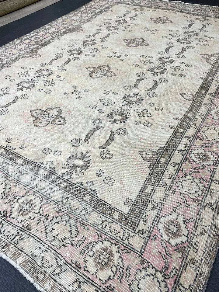 Blue Turkish Vintage Rug 6' 10" x 10' 4" Hand-Knotted | No. WR83956