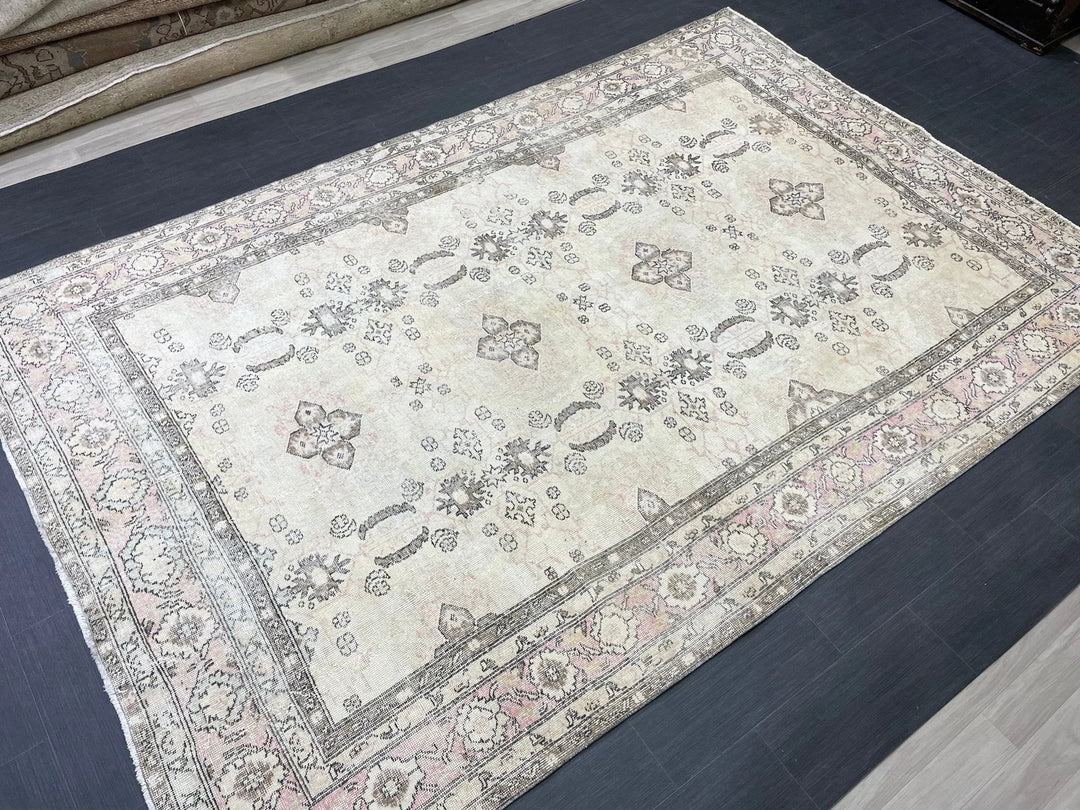 Blue Turkish Vintage Rug 6' 10" x 10' 4" Hand-Knotted | No. WR83956