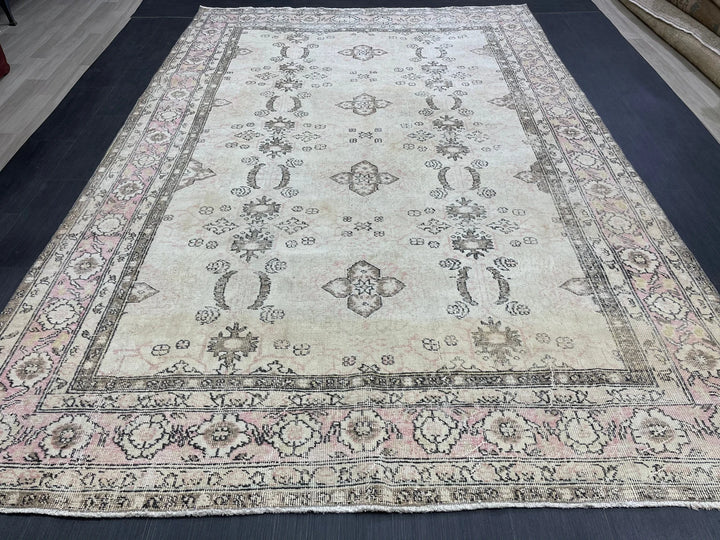 Blue Turkish Vintage Rug 6' 10" x 10' 4" Hand-Knotted | No. WR83956