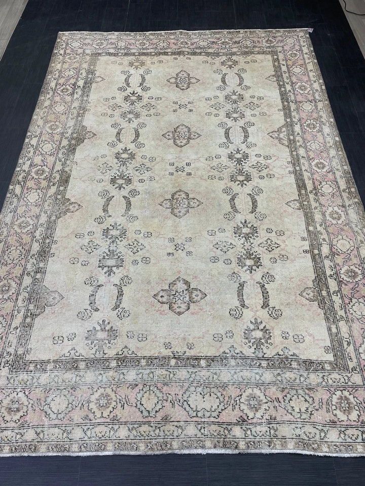 Blue Turkish Vintage Rug 6' 10" x 10' 4" Hand-Knotted | No. WR83956