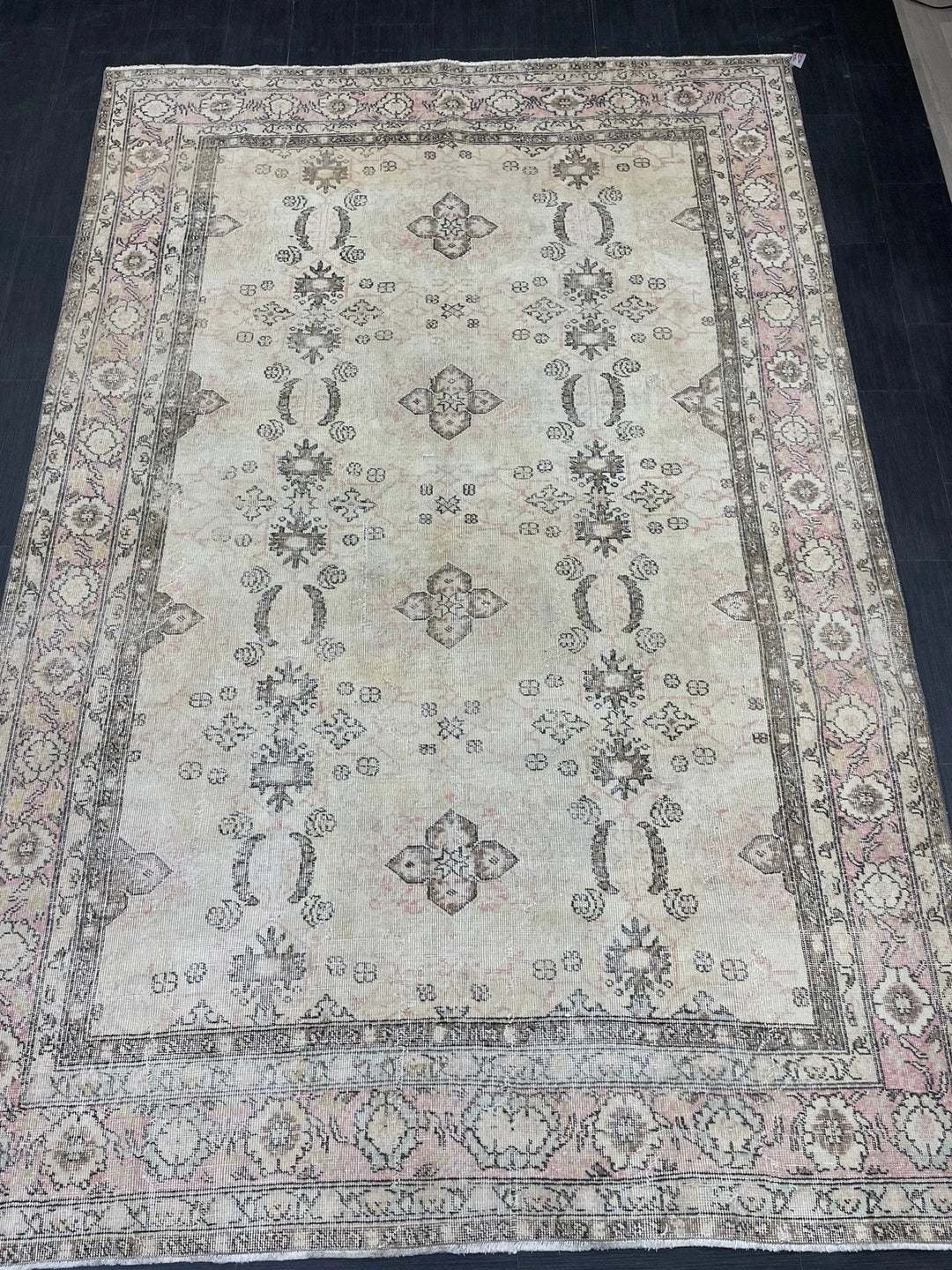 Blue Turkish Vintage Rug 6' 10" x 10' 4" Hand-Knotted | No. WR83956