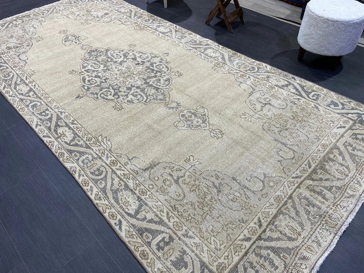 Blue Turkish Oushak Rug 4' 9" x 10' Hand-Knotted | No. WR84203