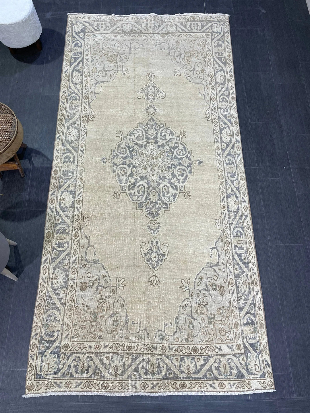 Blue Turkish Oushak Rug 4' 9" x 10' Hand-Knotted | No. WR84203