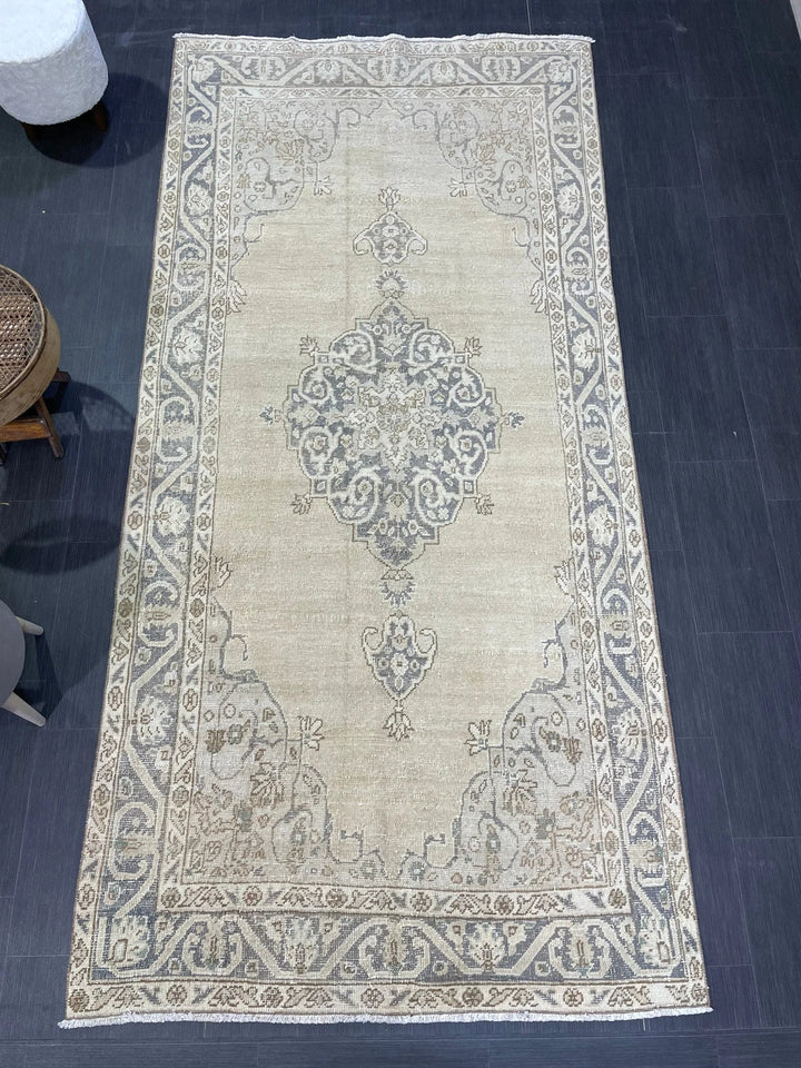 Blue Turkish Oushak Rug 4' 9" x 10' Hand-Knotted | No. WR84203
