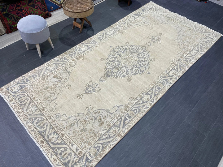 Blue Turkish Oushak Rug 4' 9" x 10' Hand-Knotted | No. WR84203