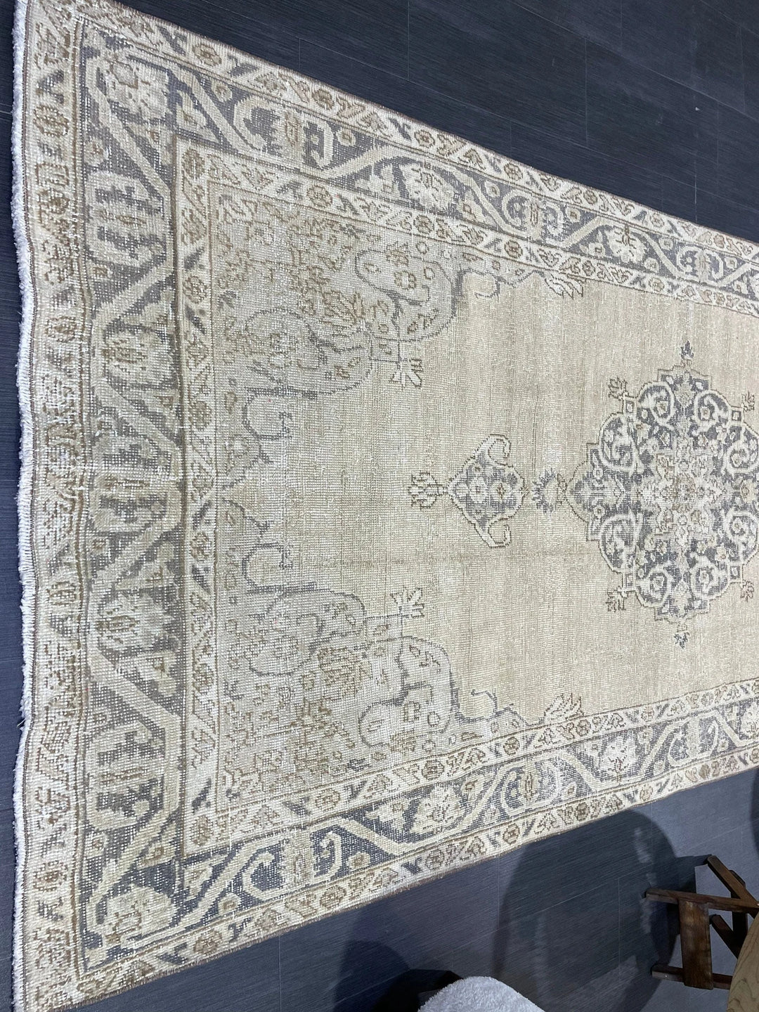 Blue Turkish Oushak Rug 4' 9" x 10' Hand-Knotted | No. WR84203
