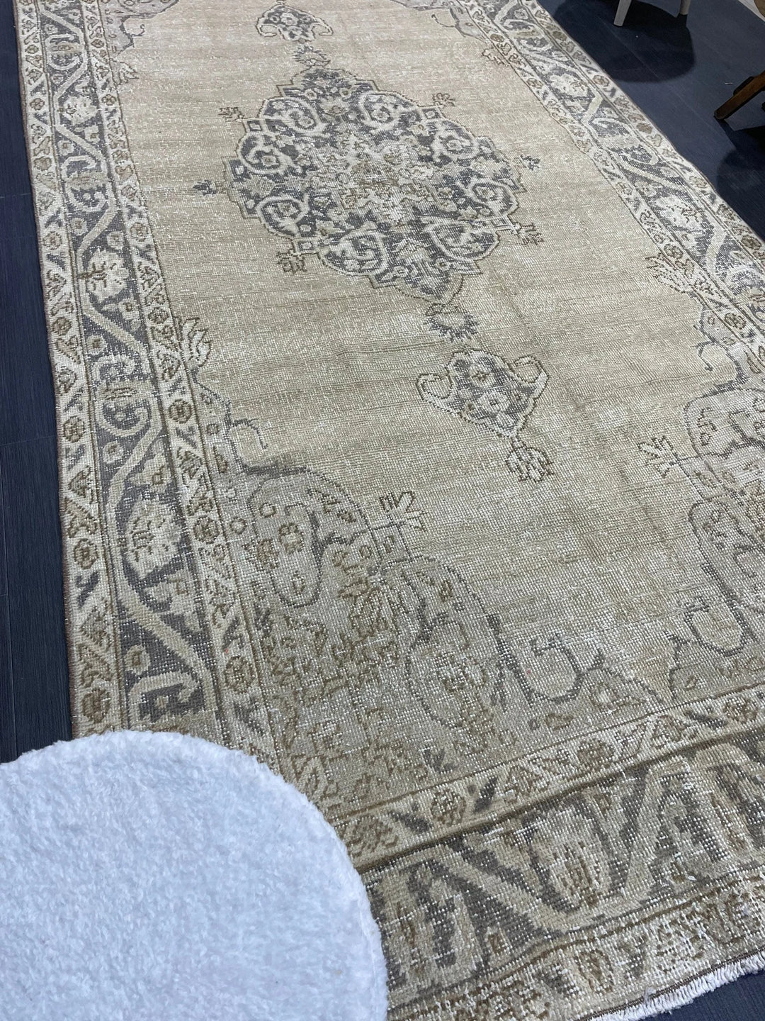 Blue Turkish Oushak Rug 4' 9" x 10' Hand-Knotted | No. WR84203