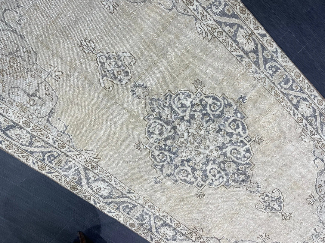 Blue Turkish Oushak Rug 4' 9" x 10' Hand-Knotted | No. WR84203