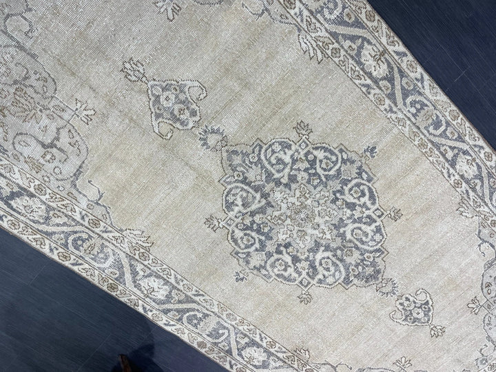 Blue Turkish Oushak Rug 4' 9" x 10' Hand-Knotted | No. WR84203