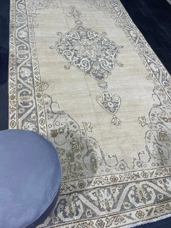 Blue Turkish Oushak Rug 4' 9" x 10' Hand-Knotted | No. WR84203