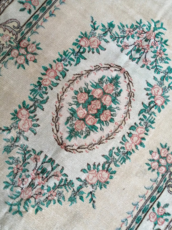 Beige Turkish Runner Rug 6' x 10' Hand-Knotted | No. WR84875