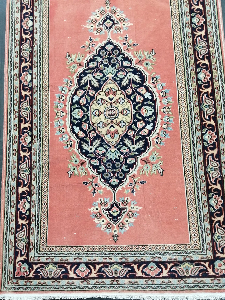 Pink Turkish Runner Rug 3' 3" x 14' 7" Hand-Knotted | No. WR85316